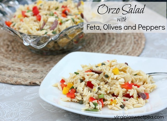 Orzo Salad with Feta, Olives and Peppers