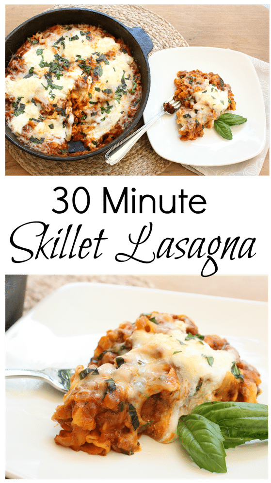 30 Minute Skillet Lasagna is the perfect meal for a busy weeknight. 