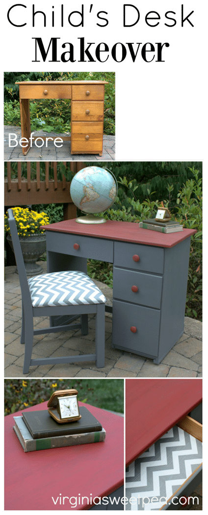 Child's Desk Makeover by virginiasweetpea.com