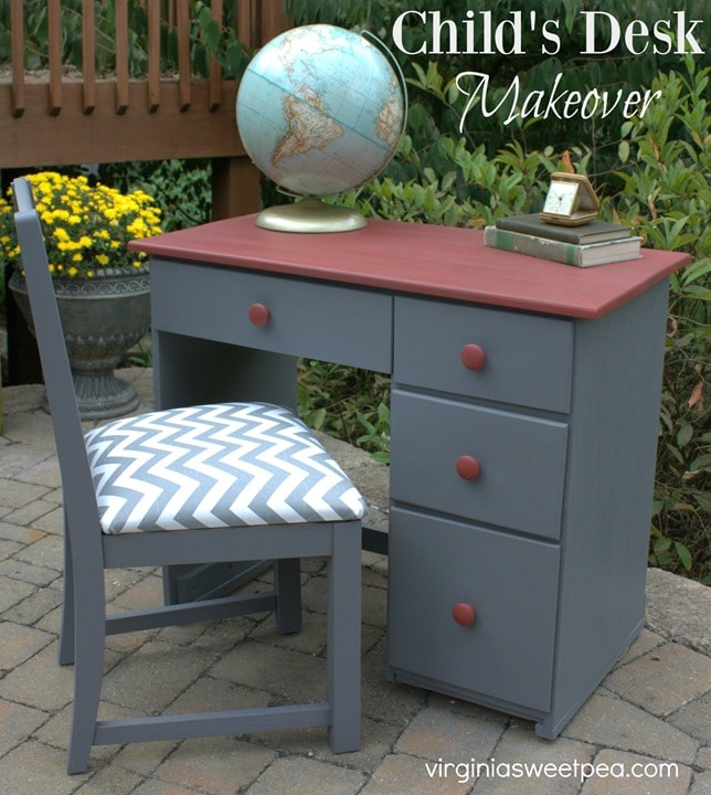 Child's Desk Makeover by virginiasweetpea.com