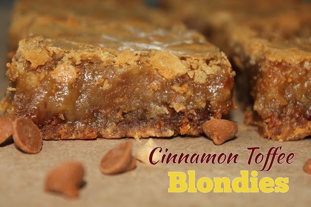 Cinnamon toffee Blondies title