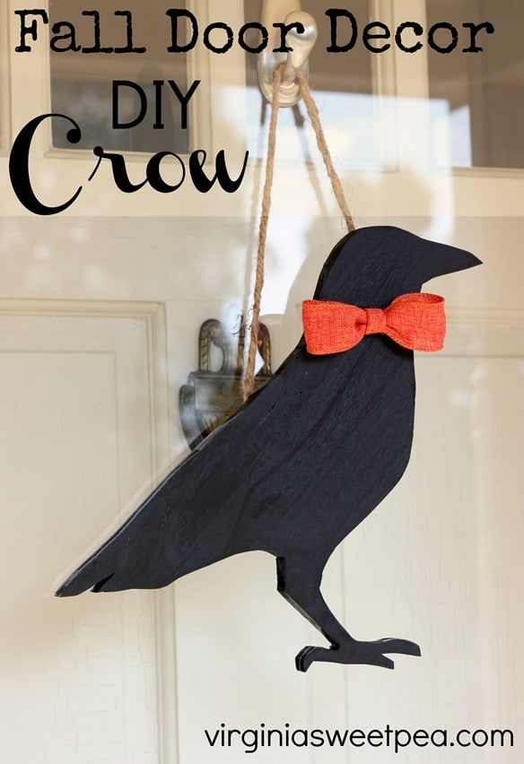 Fall Door Decor - DIY Crow - virginiasweetpea.com