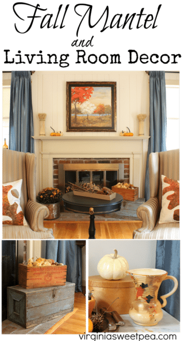 Fall Mantel and Living Room Decor