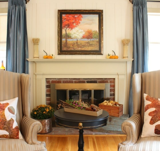 Fall Mantel and Living Room Decor - virginiasweetpea.com