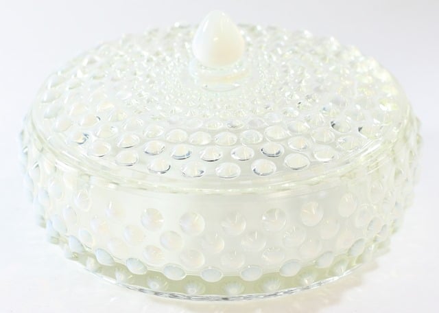 Fenton French White Covered Powder Dish