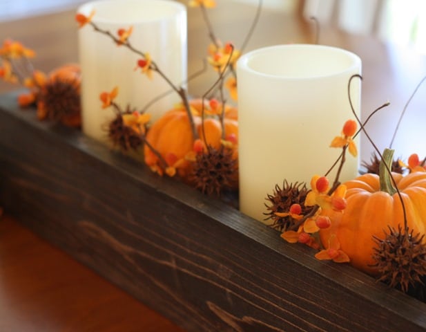 Fall Decorated DIY Wood Box - Get the tutorial to make your own for less than $10. - virginiasweetpea.com