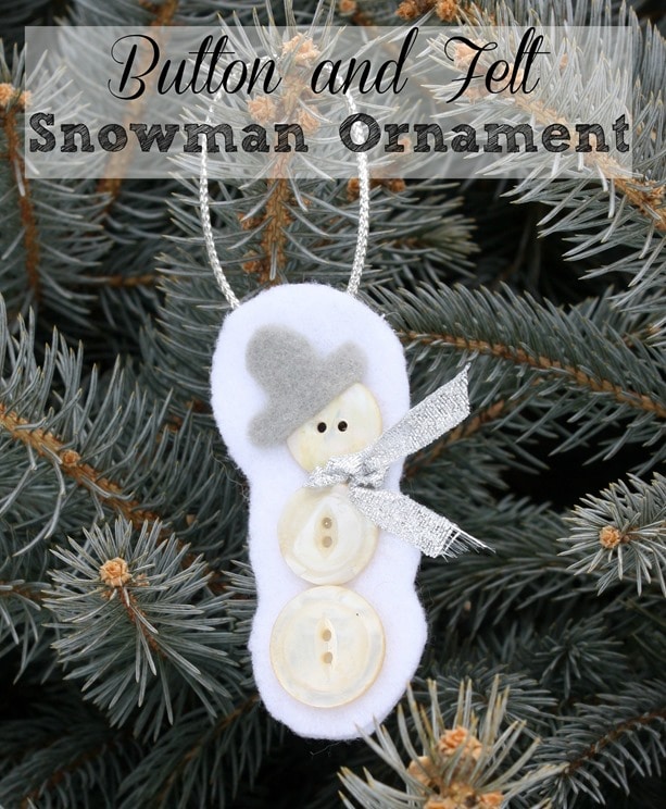 Button and Felt Snowman Ornament