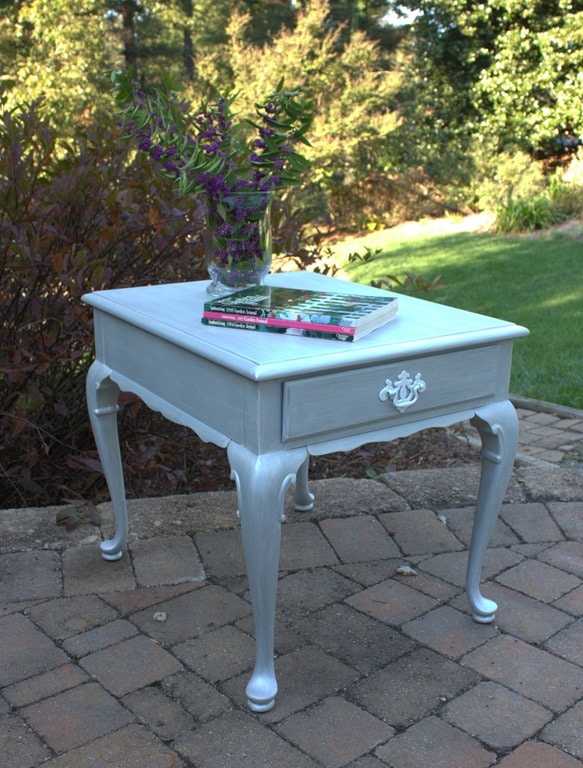 Glitz and Glamour End Table Makeover by virginiasweetpea.com