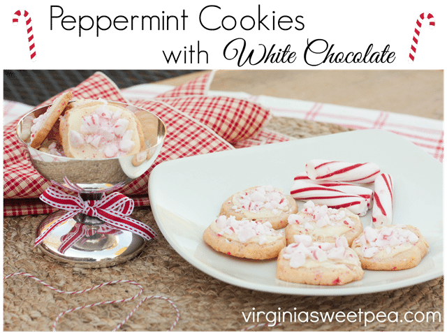 Peppermint Cookies with White Chocolate - This cookie is the perfect addition to your Christmas cookie tray! Get the recipe at virginiasweetpea.com.