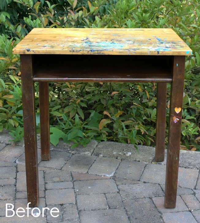 Vintage School Desk Before Makeover