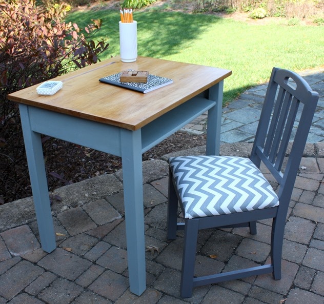 Vintage School Desk Makeover by virginiasweetpea.com