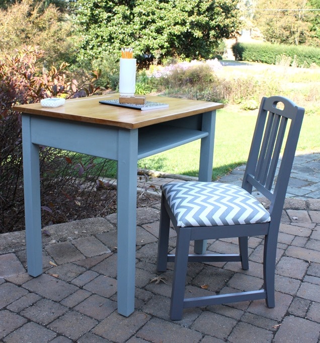 Vintage School Desk Makeover by virginiasweetpea.com