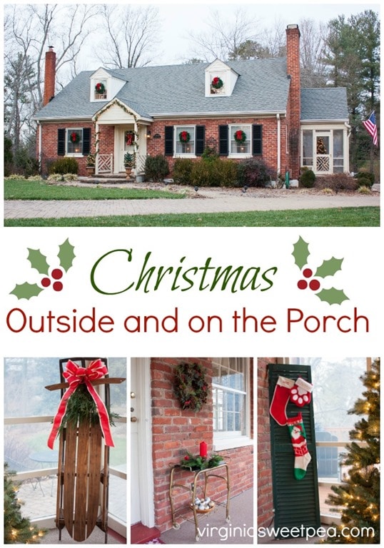 Christmas Outside and on the Porch - Traditional Southern Christmas Decor - virginiasweetpea.com