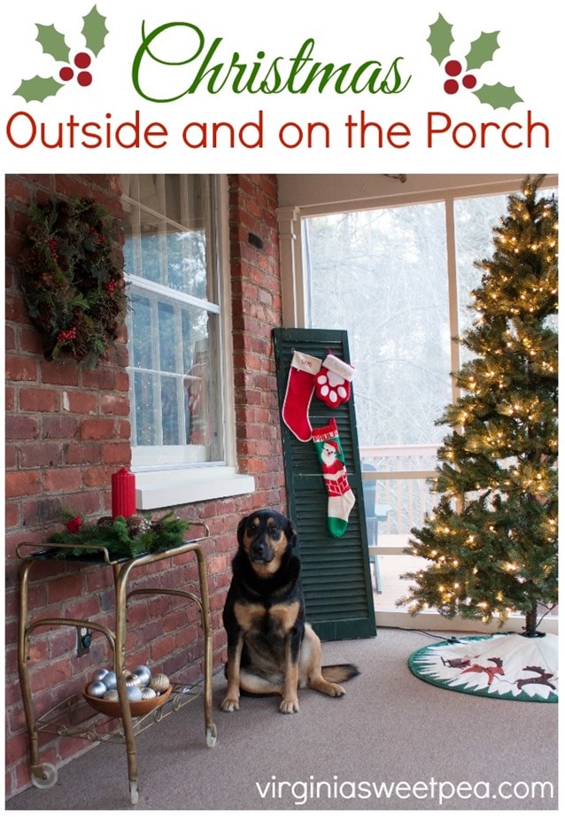 Christmas Outside and on the Porch - Traditional Southern Christmas Decor - virginiasweetpea.com