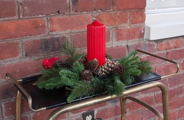 Easy Christmas Centerpiece with Faux Greenery