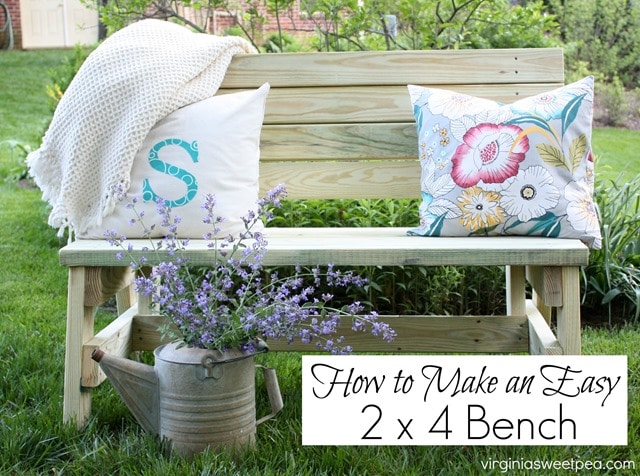 How to Make an Easy 2x4 Bench by virginiasweetpea.com