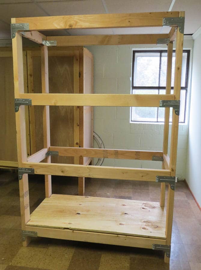 Building a shelving unit with 2x4s and plyboard