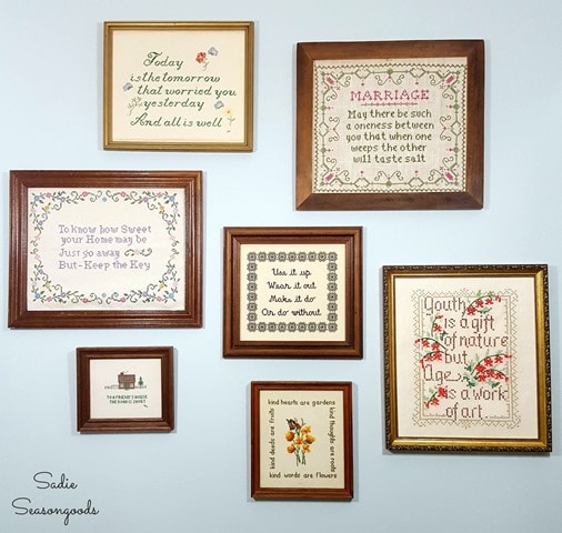 9_vintage_motto_sampler_at_thrift_store_for_gallery_wall_of_wisdom_by_Sadie_Seasongoods