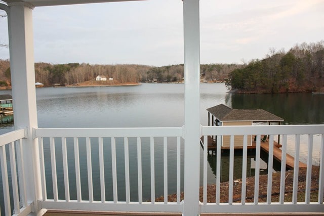 The view from our deck at Smith Mountain Lake, VA