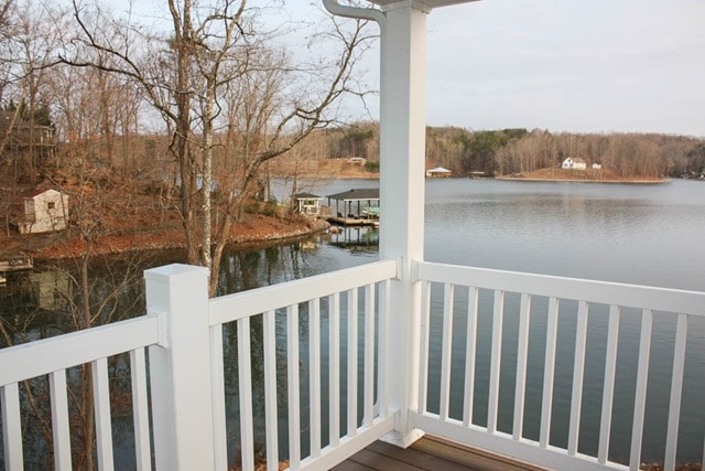 The view from our deck at Smith Mountain Lake, VA