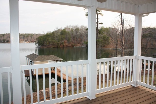 The view from our deck at Smith Mountain Lake, VA