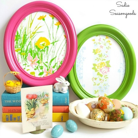 Oval Frames Upcycled into DIY Easter Eggs