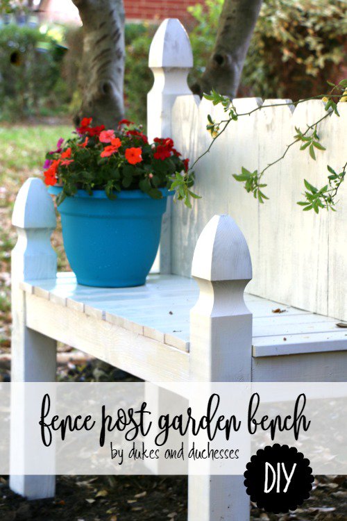 DIY Fence Post Garden Bench