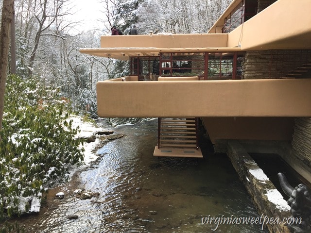 At Fallingwater, a Frank Lloyd Wright designed home in PA, the home was built over a waterfall. 