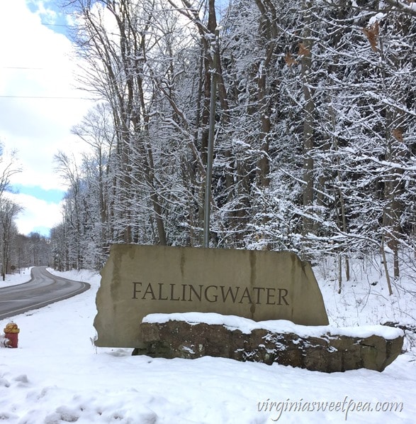 Entrance to Fallingwater, a Frank Lloyd Wright designed home in PA