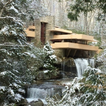 Visit Fallingwater, a Frank Lloyd Wright designed home in Pennsylvania.