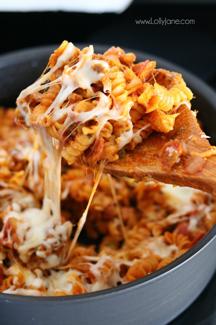 One Pot Pizza Pasta Bake