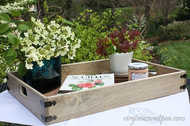 DIY Farmhouse Style Tray - Learn how to make your own with a step-by-step tutorial. virginiasweetpea.com