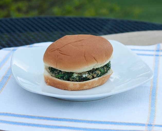 Spinach Burgers with Blue Cheese