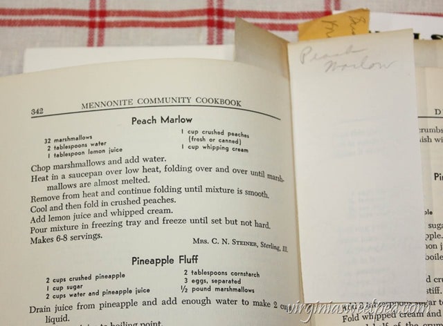 Peach Marlow from the Mennonite Community Cookbook