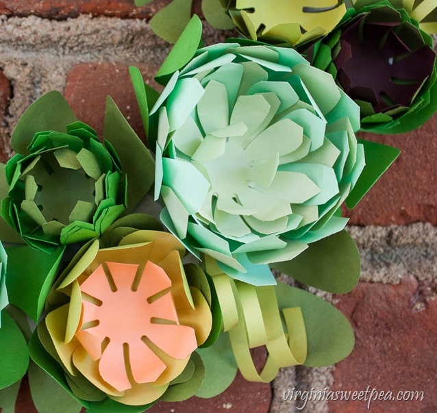 DIY Faux Succulent Wreath from Paper