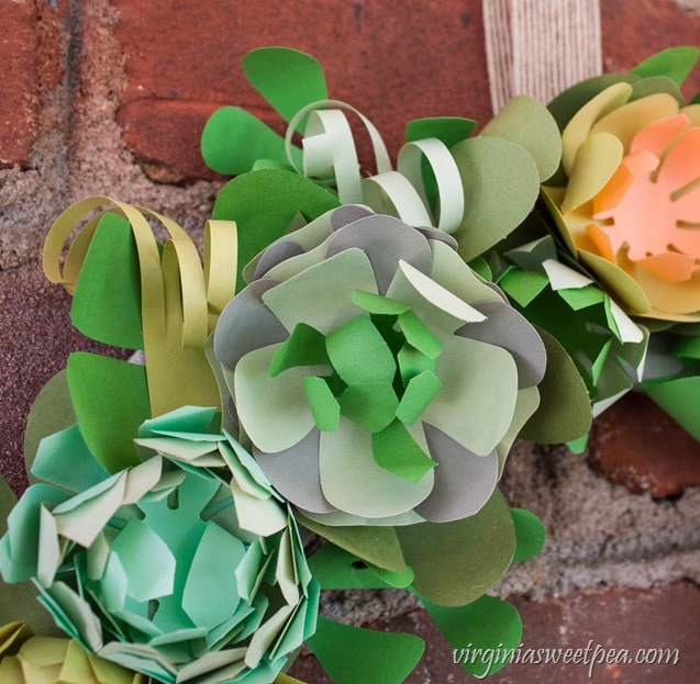 DIY Faux Succulent Wreath from Paper