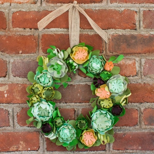 DIY Paper Succulent Wreath