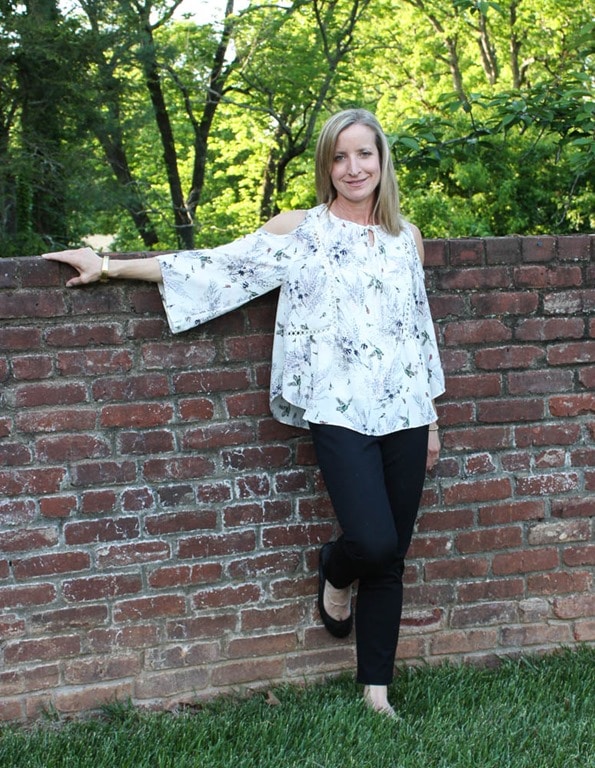 May 2017 Stitch Fix Review - Q&A Bennet Cold Shoulder Blouse- virginiasweetpea.com