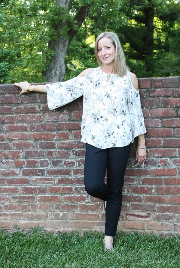 May 2017 Stitch Fix Review - Q&A Bennet Cold Shoulder Blouse- virginiasweetpea.com