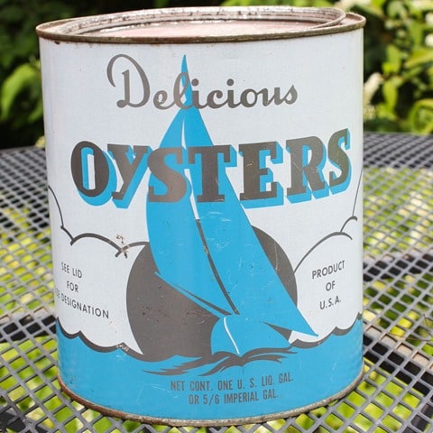 Vintage Oyster Can - virginiasweetpea.com