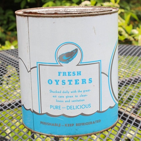 Vintage Oyster Can - virginiasweetpea.com