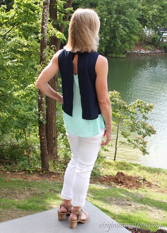 August Mist Rinaldo Layered Split Back Blouse - Stitch Fix Review for June 2017 - virginiasweetpea.com