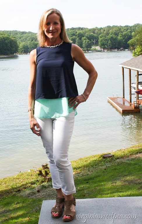 August Mist Rinaldo Layered Split Back Blouse - Stitch Fix Review for June 2017 - virginiasweetpea.com