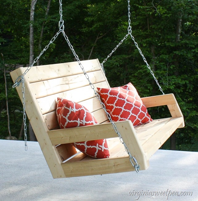 How to Make a DIY 2x4 Porch Swing - Get the step-by-step directions at virginiasweetpea.com