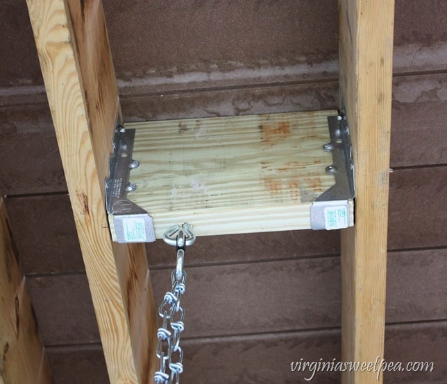 How to Make a DIY 2x4 Porch Swing - Get the step-by-step directions at virginiasweetpea.com