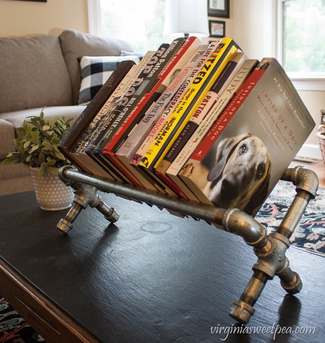 DIY Industrial Pipe Bookshelf - This is an easy DIY. Get the full tutorial at virginiasweetpea.com