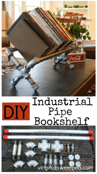 DIY Industrial Pipe Bookshelf - virginiasweetpea.com