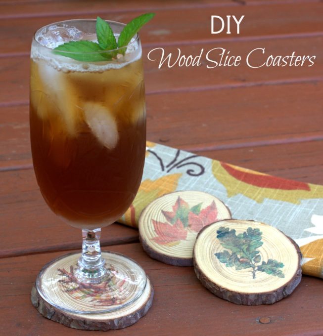 DIY Wood Slice Coasters for Fall 