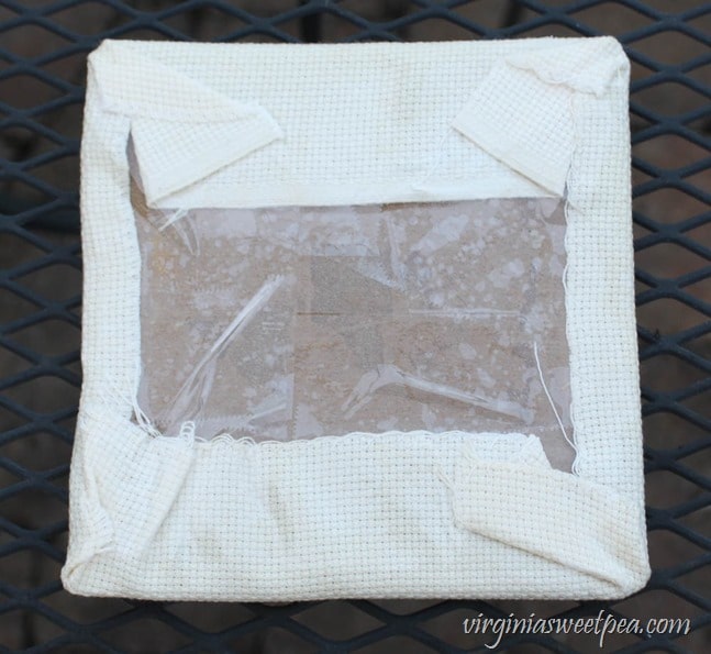 How to Clean a Cross Stitch Picture - Cleaned Cross Stitch Remounted and Ready for Framing - virginiasweetpea.com