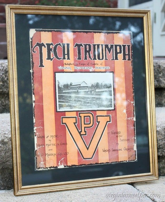 Tech Triumph VPI Sheet Music - This song was first performed November 1, 1919 before the VPI vs Washington and Lee game. virginiasweetpea.com